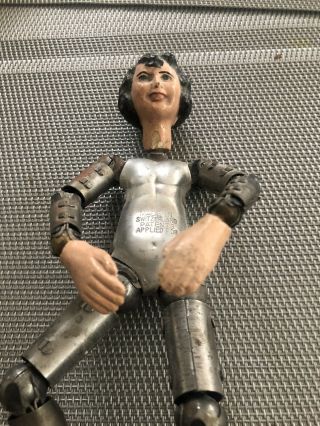 Antique Saba Bucherer Swiss Made Articulated Figurine Statue Doll Metal Wooden 3