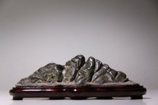 Japanese Bonseki Stone 15.  5cm/6.  1 " Mountain Japan Cascade Antique Suiseki 811c