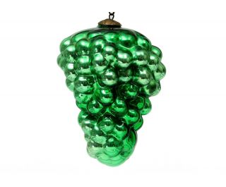 Antique Vintage Cluster Of Grapes Green Mercury Glass Kugel Christmas Decoration