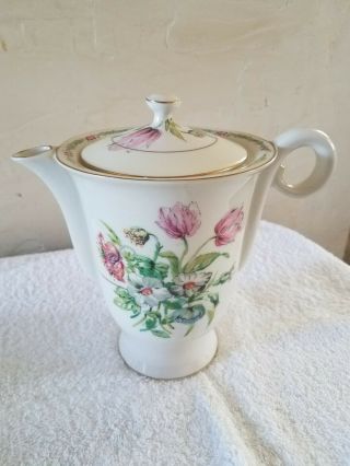Antique Haviland " Garden Flower " Coffee / Tea Pot