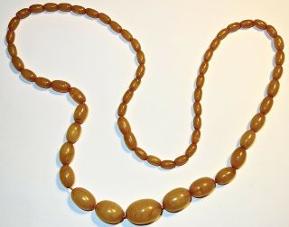 Fantastic Antique Amber 26 " Graduated Bead Necklace Nr