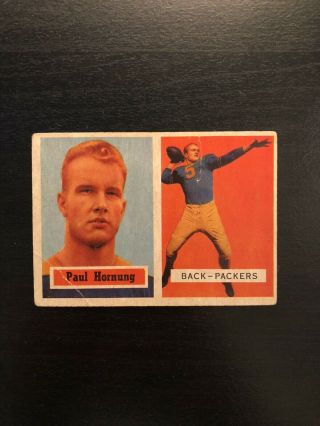 1957 Topps - Paul Hornung Rookie Card 151 - Hof Green Bay Packers