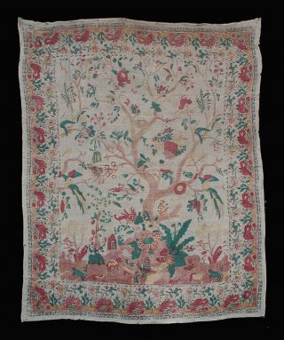 18th Century Palampore,  India Chintz,  Trade Textile,  Tree Of Life Motif