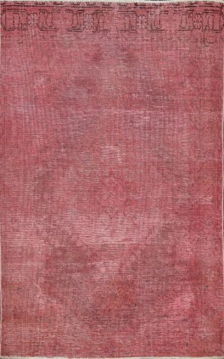 Overdyed Semi Antique Distressed Traditional Area Rug Oriental Hand - Knotted 3x5