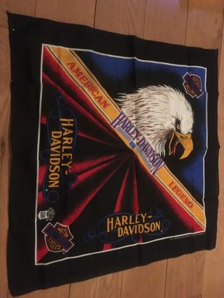 Harley Davidson Bandana Handkerchief Vintage Made In Usa