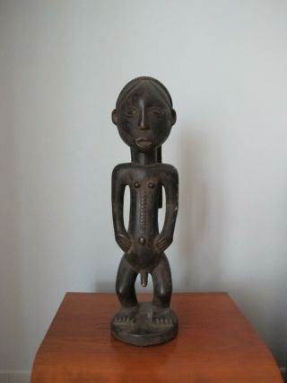 Antique Baule African Wooden Hand Carved 21  Male Statue