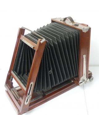 Antique Korona Pictorial View 5x7 Wooden Box Camera W/ Bellows