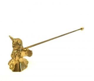 Vintage Brass Angel Figurine Christmas Holiday Candle Snuffer Extinguisher 10 " L