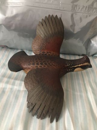 George Reinbold Artist Signed Hand Carved And Painted Quail Bird Decoy