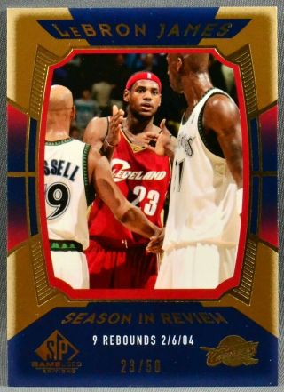 04 - 05 Upper Deck Ud Sp Game Lebron James Season In Review Gold 23/50 2004