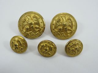 5 Vintage Wwii Us Navy Military Buttons Eagle - Coat & Cuff - Superior Quality