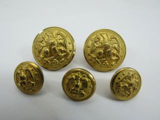 5 Vintage WWII US Navy Military Buttons Eagle - Coat & Cuff - Superior Quality 2