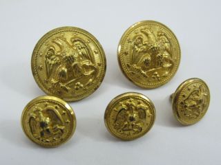 5 Vintage WWII US Navy Military Buttons Eagle - Coat & Cuff - Superior Quality 3