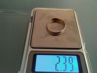 Antique 22ct Solid Gold Wedding Ring Band Uk Size T/u Us 10 - 2.  39 Grams 1920s