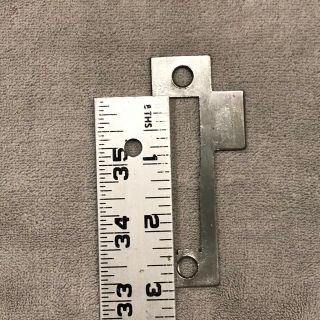 (1) Vintage 3 - 1/2” Cast Iron Door Mortise Lock Strike Plate Keeper Hardware 2