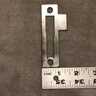 (1) Vintage 3 - 1/2” Cast Iron Door Mortise Lock Strike Plate Keeper Hardware 3