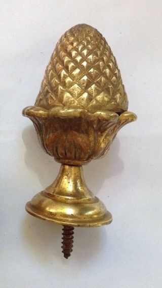 Brass Vintage Acorn/pine Cone Finial With Screw Fixing - Architectural Salvage
