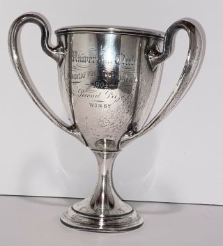 Antique Sterling Silver Trophy Cup - University Club Pool Tournament - 1904