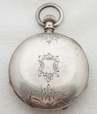 Antique 18s Waltham Ps Bartlett Coin Silver Key Wind Pocket Watch W/ Key