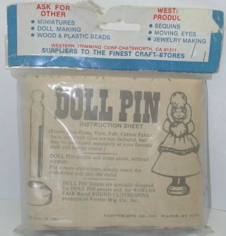 Vintage Forster Doll Pin Kit In Bag With Instructions