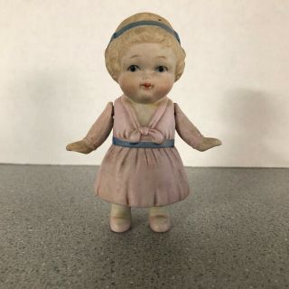 Antique Ladykin Nippon Kewpie Charlotte Porcelain Doll Articulated Arms 3.  5 "