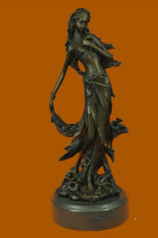 Vintage Art Nouveau Bronze Signed Kassin Nymph Goddess Statue Sculpture Gift Art