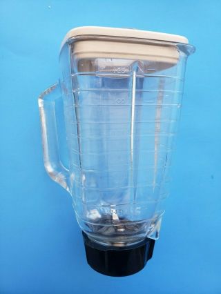 Vintage Oster Regency Kitchen Center Blender Jar Glass Pitcher w/ Lid & Blade 3