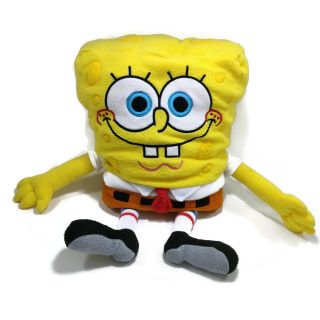Spongebob Squarepants Plush 24” Pillow Nickelodeon Smiling Buck Teeth Vtg 2000