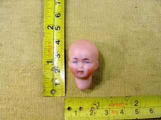 Excavated Small Vintage Painted Bisque Swivel Doll Head Age 1890 German A 15393