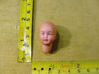 Excavated Small Vintage Painted Bisque Swivel Doll Head Age 1890 German A 15384