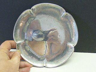 Kalo Hand Wrought 5 Lobe Sterling Silver Dish Plate 6 3/8 " Modernist Mcm Deco