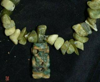 Pre Columbian Mayan Light Jade Necklace 15 ",  Prov