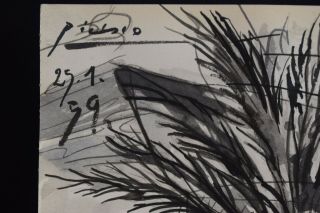 PABLO PICASSO - DRAWING & INKS ON OLD PAPER,  Art,  Signed,  Artwork,  Vintage 5
