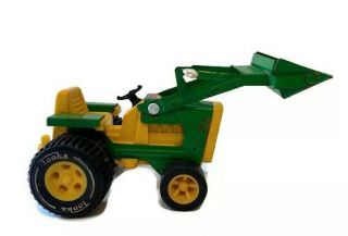 Vintage Tonka Farm Tractor With Front End Loader Yellow And Green 811002