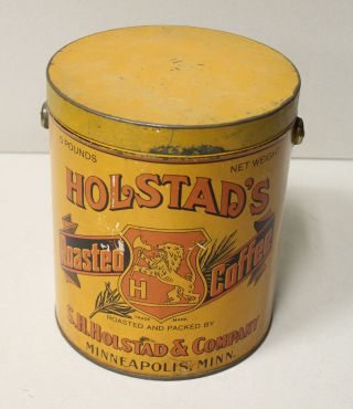 Antique Holstad’s Roasted Coffee Advertising Tin