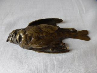 COMOLERA.  Antique SUSSE frères.  French bronze sparrow sculpture.  Paperweight.  Clip 3
