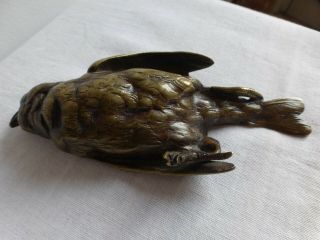 COMOLERA.  Antique SUSSE frères.  French bronze sparrow sculpture.  Paperweight.  Clip 4