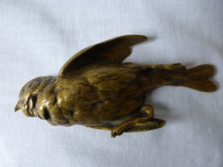 Comolera.  Antique Susse Frères.  French Bronze Sparrow Sculpture.  Paperweight.