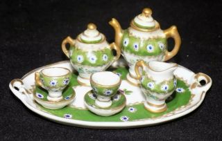 Rarity - Antique Miniature Limoges Coffee/ Tea Set For Doll House