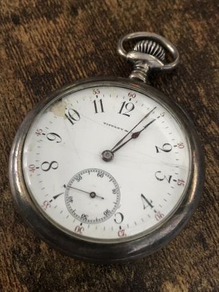 Antique Tiffany & Co York Sterling Silver Pocket Watch