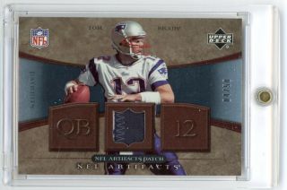 2007 Upper Deck Artifacts Tom Brady Game Worn Patch Jersey Two Color /50