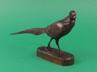 Antique Bronze Sculpture Statue Of A Pheasant By Alfred Jacquemart 1824 - 1896