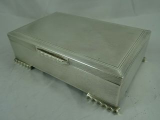 , Art Deco Design,  Solid Silver Cigarette Box,  1957