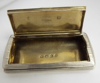 Handsome English Antique 19th Cent Georgian 1804 Solid Sterling Silver Snuff Box