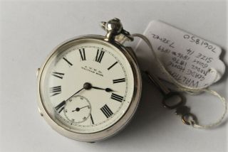 Lovely Antique Silver Waltham Gents Pocket Watch.  1898.  With Key.