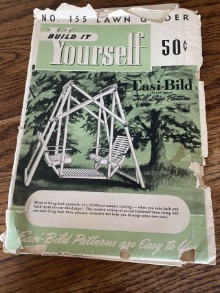 Build It Yourself Easi - Bild Pattern Vintage No.  155 Lawn Glider 1951