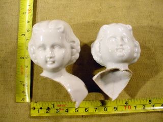 2 X Excavated Vintage Victorian Shoulder Plate Doll Head Age1860 Kister Art 9831
