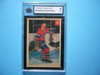 1954/55 Parkhurst Nhl Hockey Card 8 Bernie Geoffrion Ksa 5 Ex 54/55 Parkie