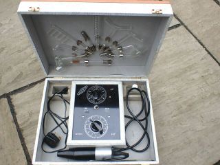 Violet Wand Ray High Frequency Machine Vintage Retro Boxed 10 Electrodes Fluvita