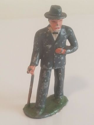 Vintage Antique Manoil Barclay Old Business Man With Cane In A Suit,  Toy G18 Usa